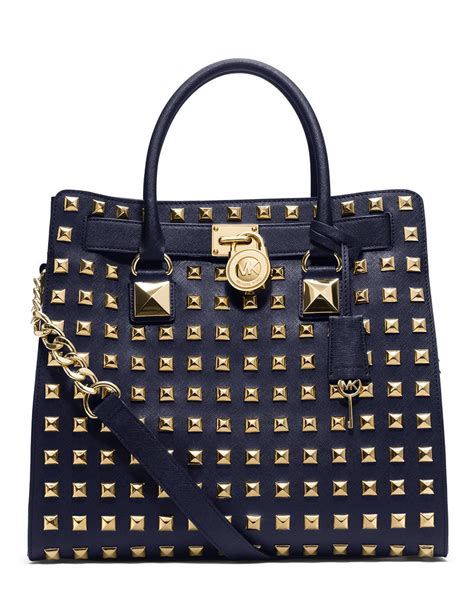 michael kors leather hamilton|Michael Kors Hamilton studded tote.